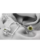 Стерлінгове срібло 925 14k 583 Yellow Peridot Сережки vec053s Російський Радянський СРСР Вінтаж стиль Ар-деко style